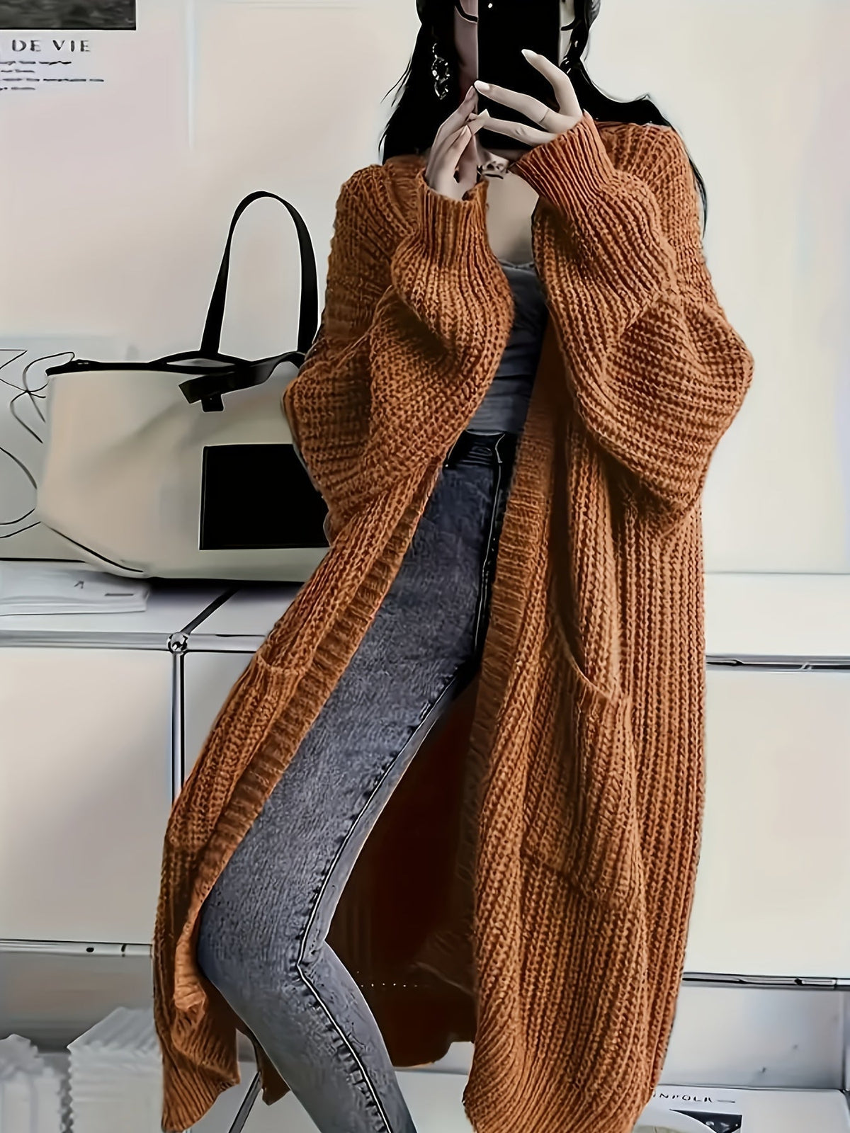 Women's Relaxed Cardigan with Buttons for Office