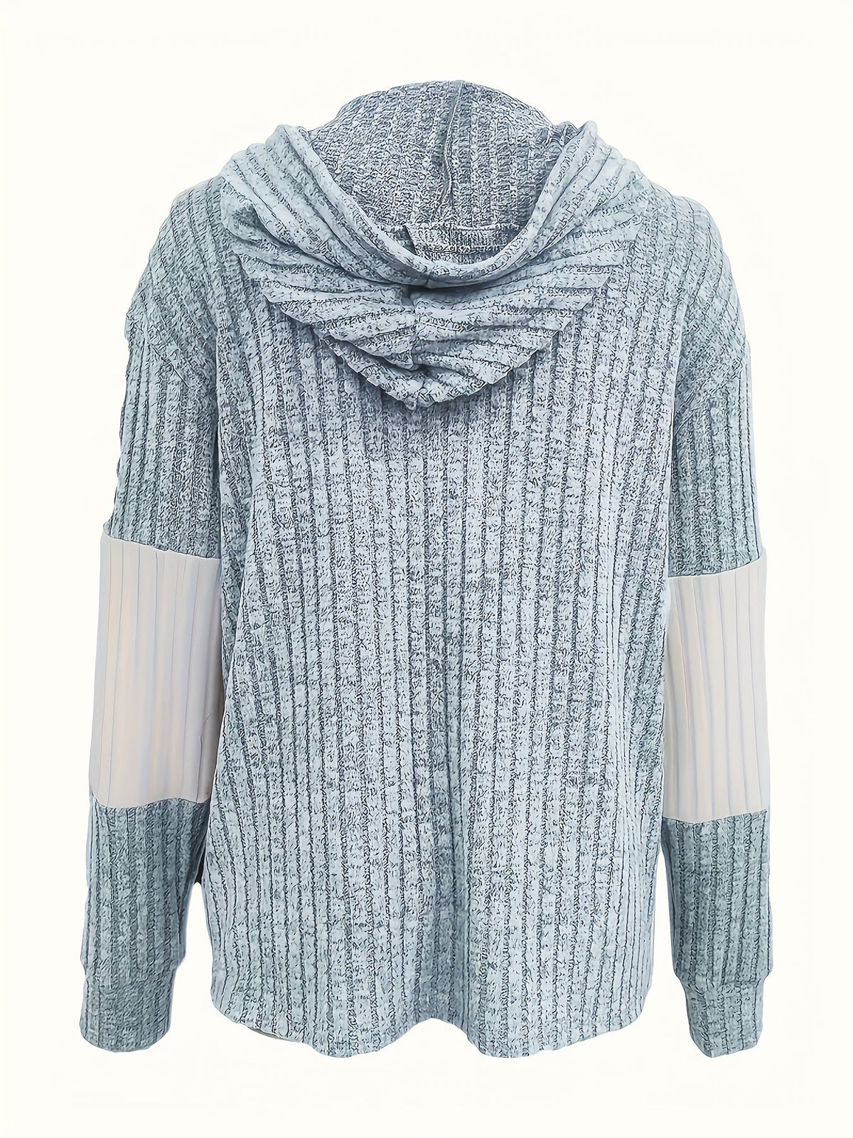 Women's Ribbed Colour-Block Zip-Up Hoodie