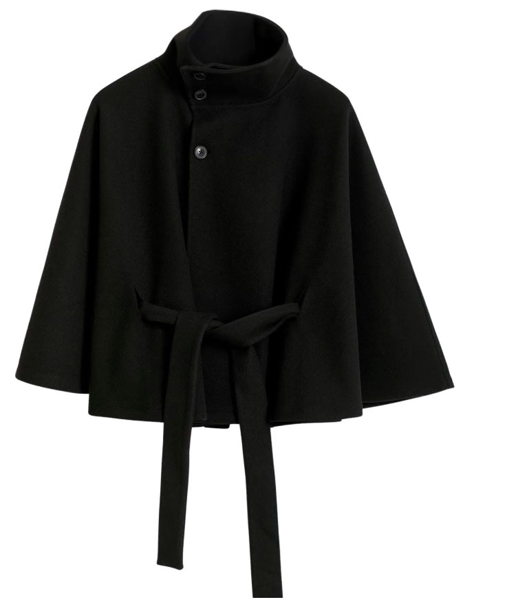 Women's Cape-Sleeve Belted Coat for Evening