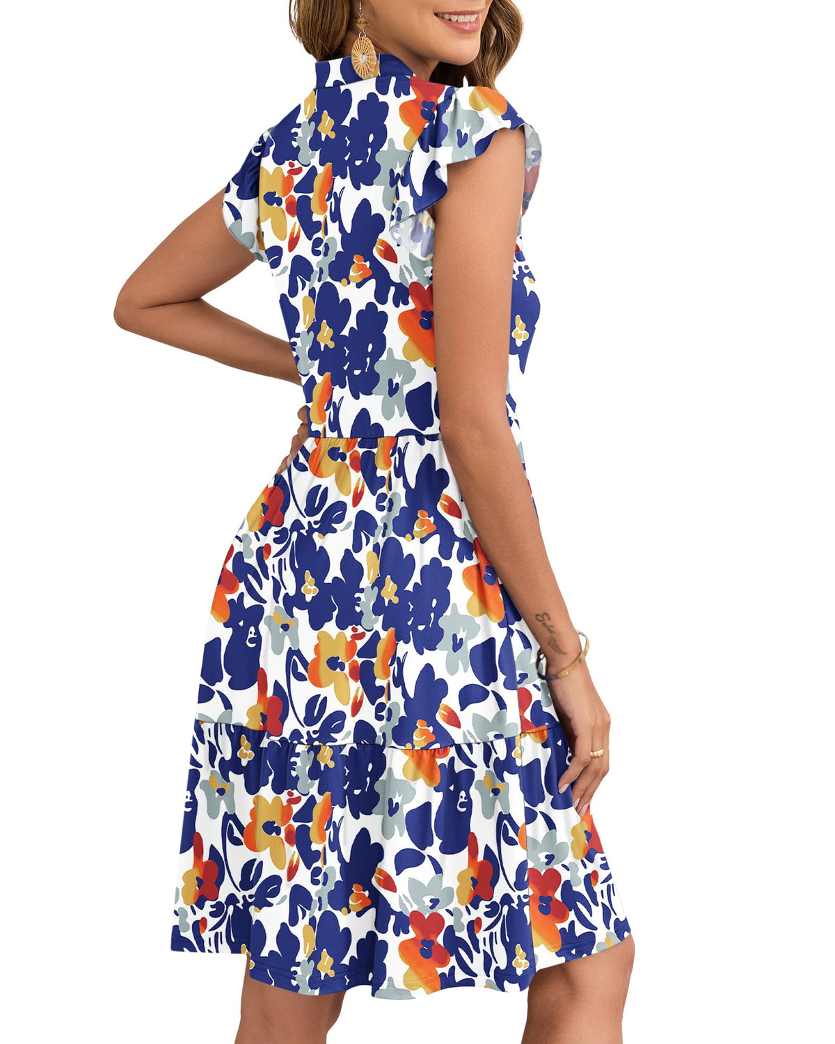 Women's Mini Dress with Elastic Waist