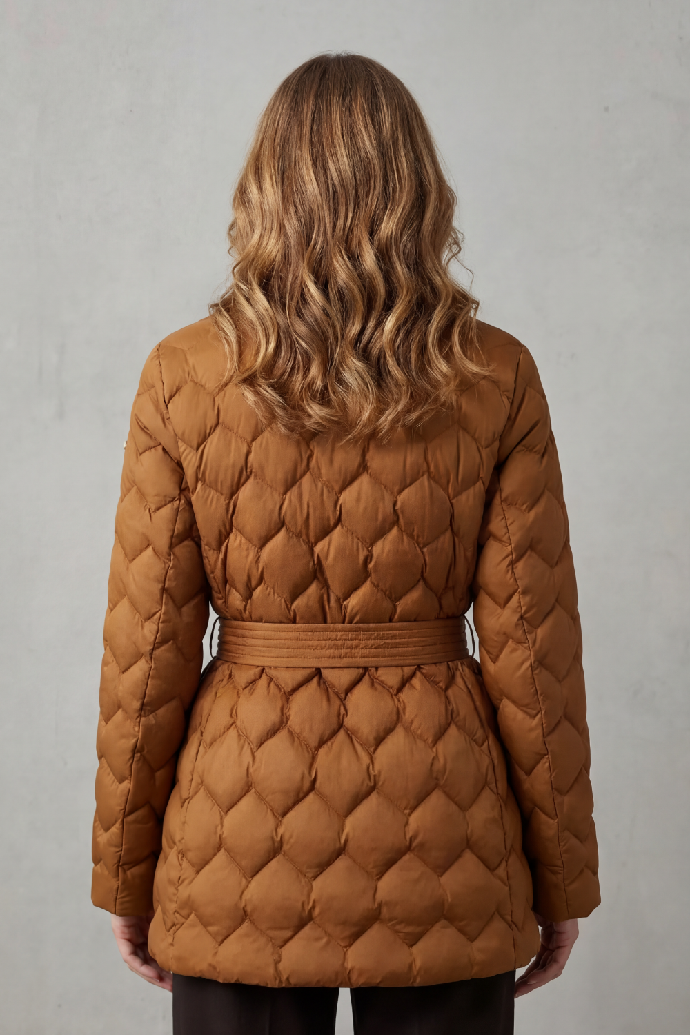 Women's Quilted Belted Puffer Jacket for Winter
