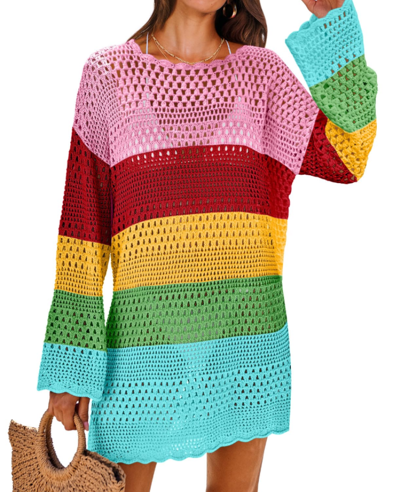 Women's Crochet Mesh Cover-Up for Beach Days
