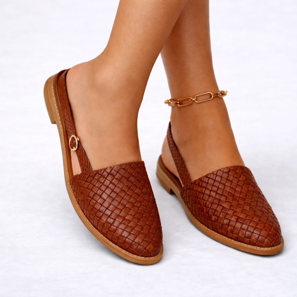 Women's Woven Slingback Flats for Daily Strolls