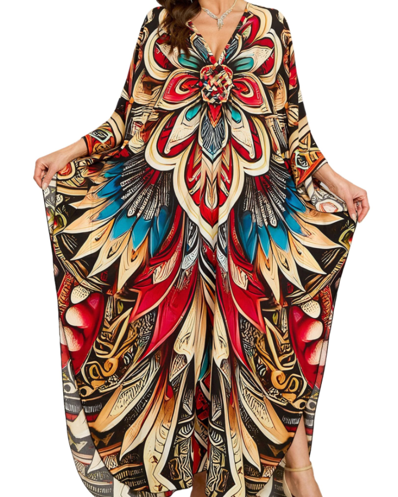 Women's Viscose Maxi Kaftan for Beach Cover-Up