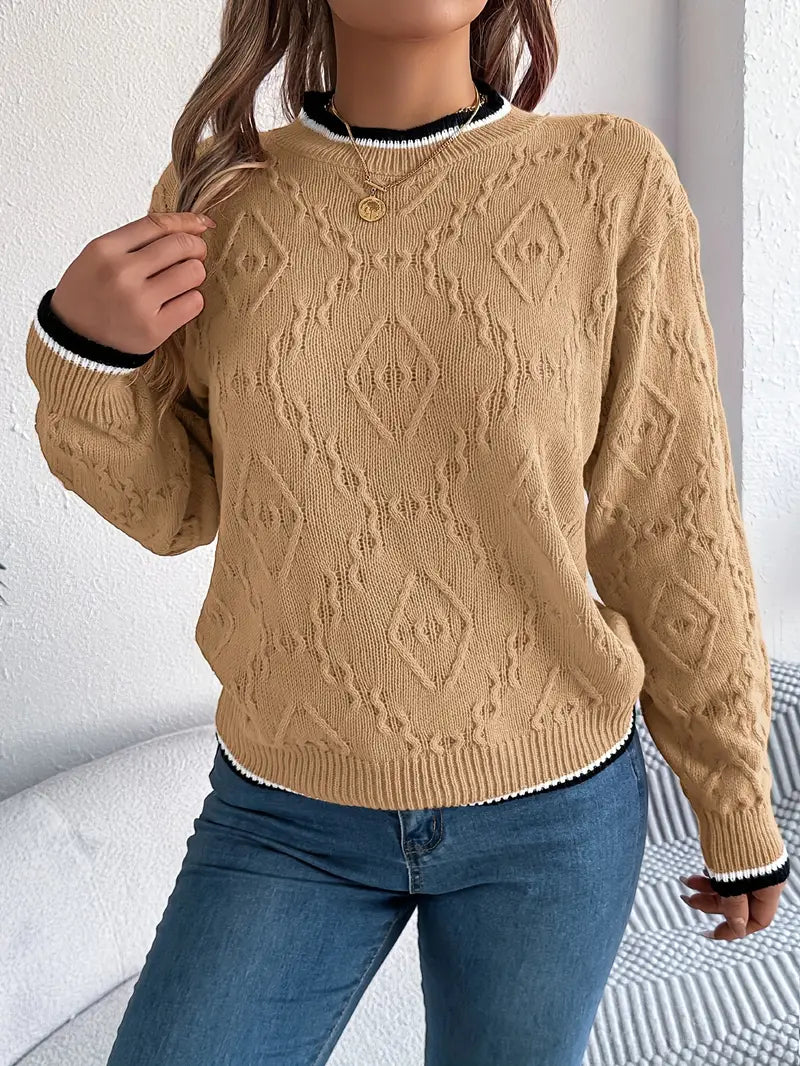 Women's Striped Knit Jumper for Smart Casual