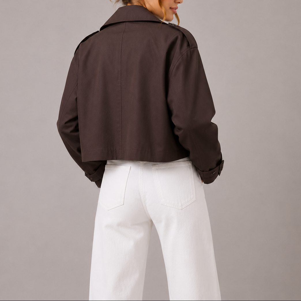 Women's Cropped Trench Jacket for Layering