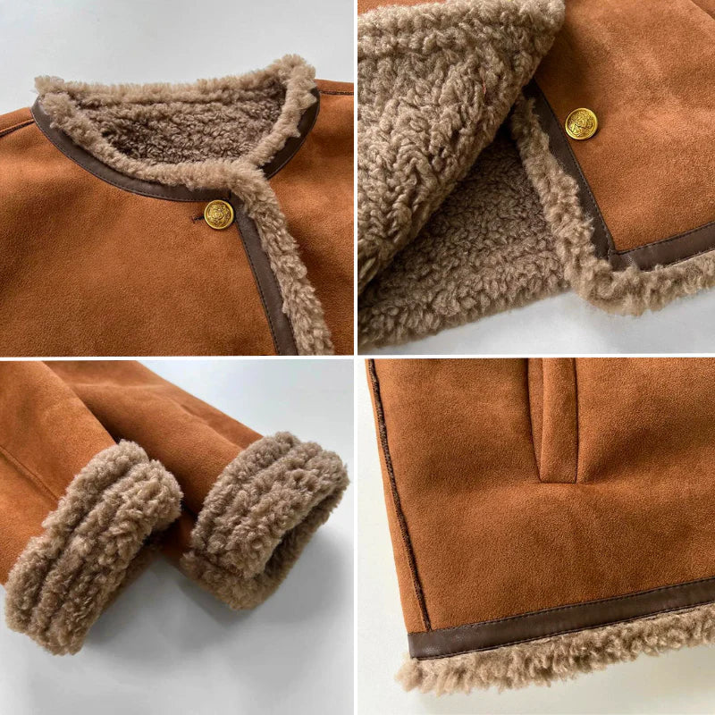 Women's Faux Shearling Jacket for Winter Walks