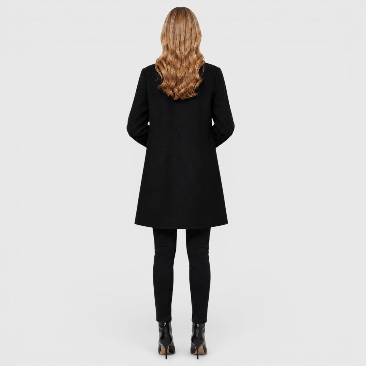 Women's Longline Wool Coat for Smart-Casual
