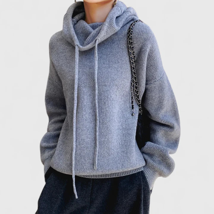 Women's Knit Sweater Hoodie for Casual Wear