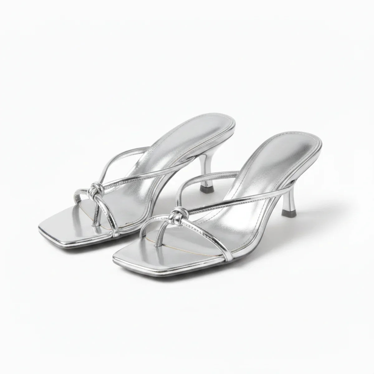 Women's Orthopedic Heeled Sandals with Knot Strap