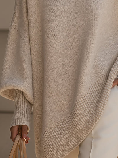 Women's Oversized Sweater with Asymmetrical Hem