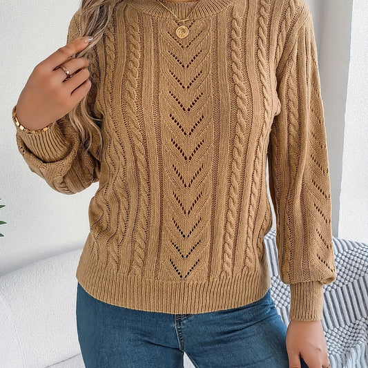 Women's Cable-Knit Textured Relaxed Sweater