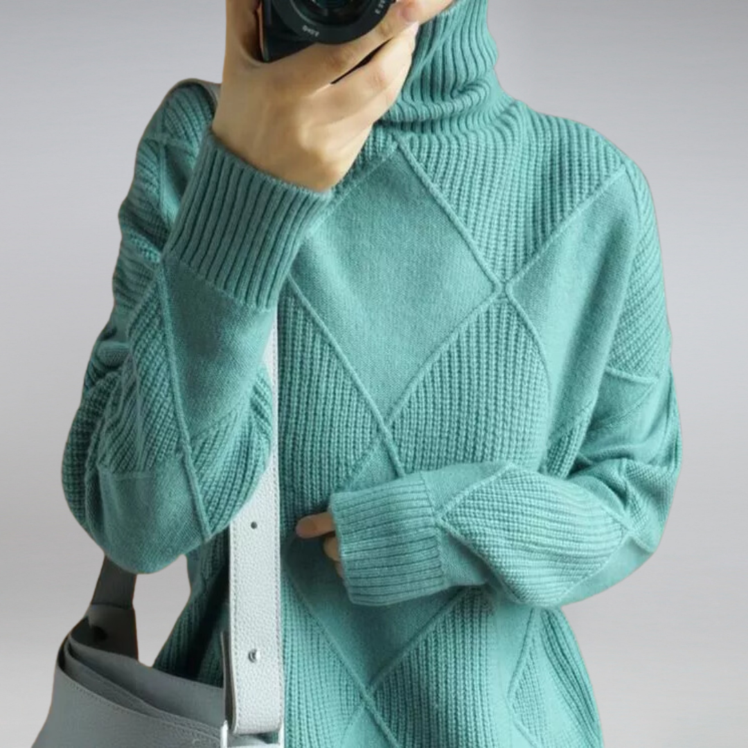 Women's Oversized Turtleneck Sweater for Winter