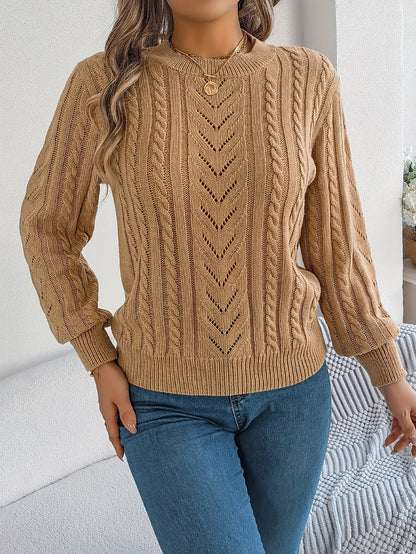 Women's Cable-Knit Textured Relaxed Sweater