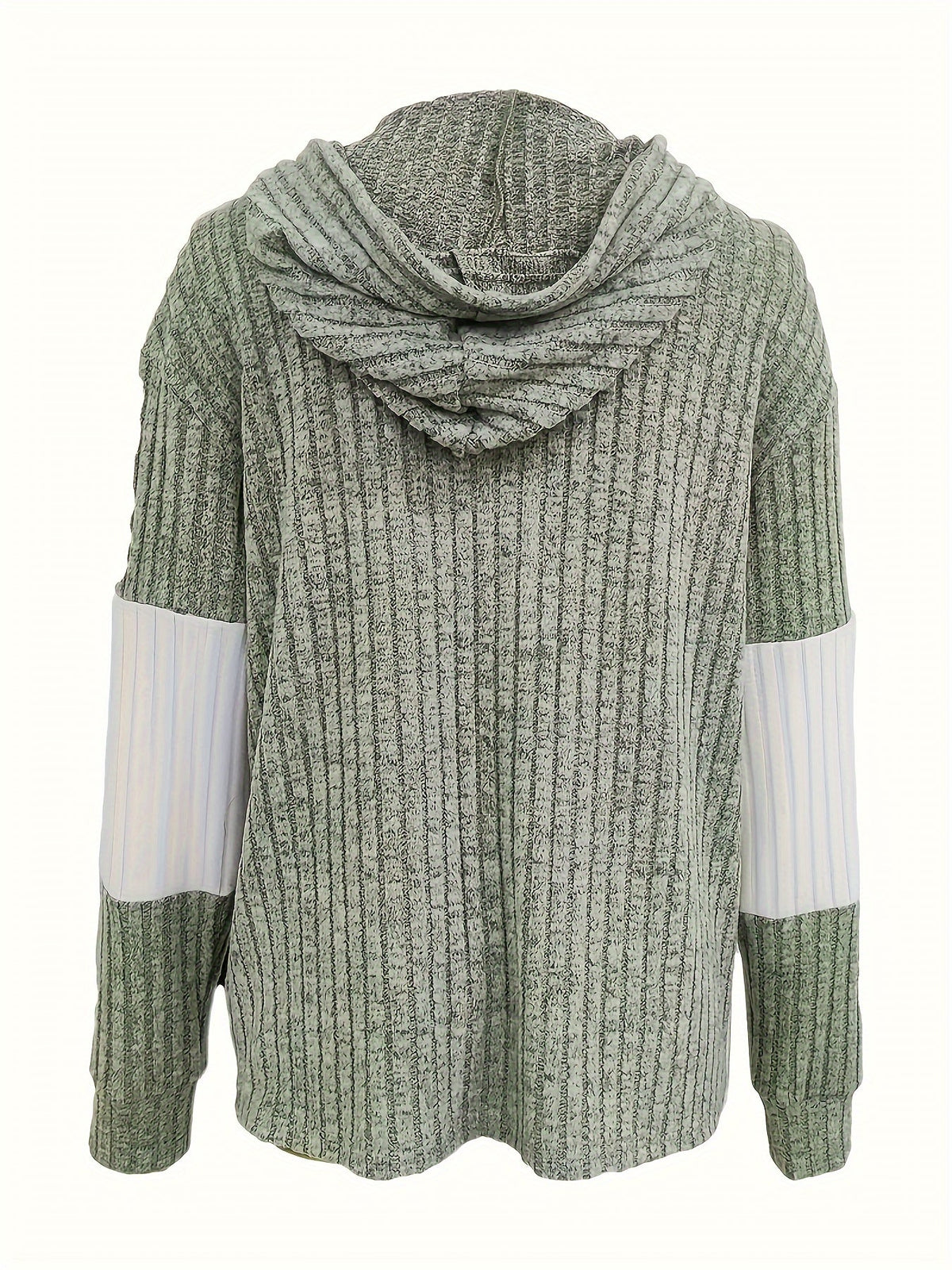 Women's Ribbed Colour-Block Zip-Up Hoodie
