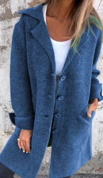 Women's Elegant Blazer with Deep Functional Pockets