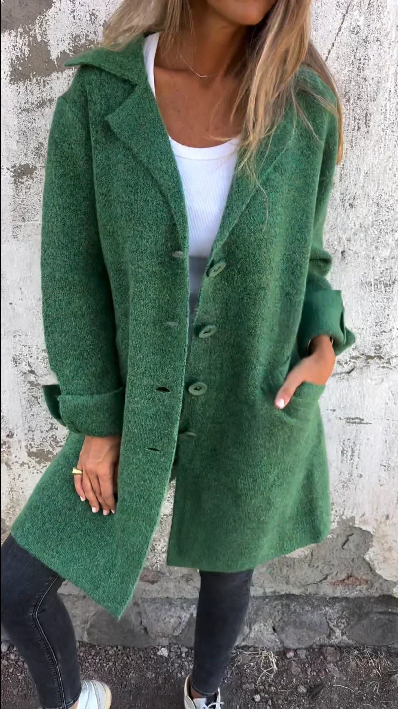 Women's Elegant Blazer with Deep Functional Pockets