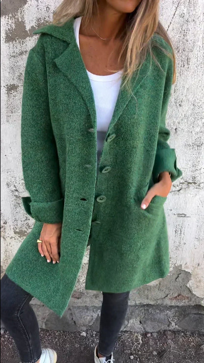 Women's Elegant Blazer with Deep Functional Pockets