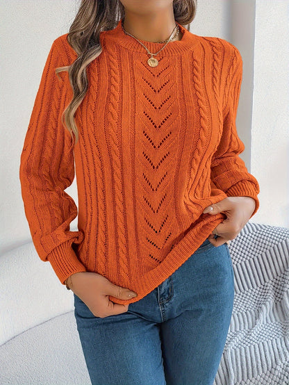 Women's Cable-Knit Textured Relaxed Sweater