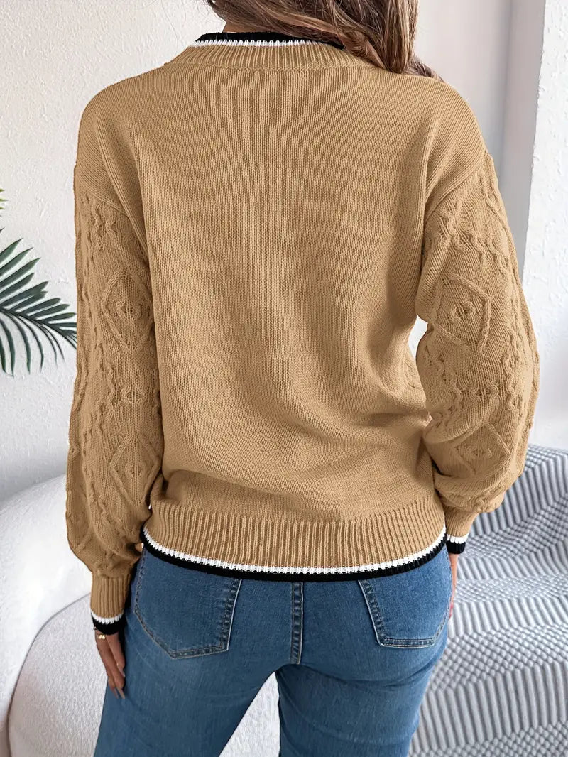 Women's Striped Knit Jumper for Smart Casual
