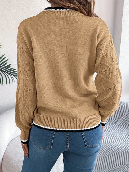 Women's Striped Knit Jumper for Smart Casual