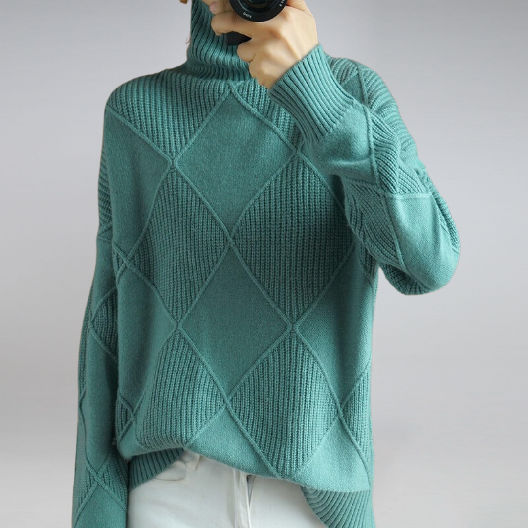 Women's Oversized Turtleneck Sweater for Winter