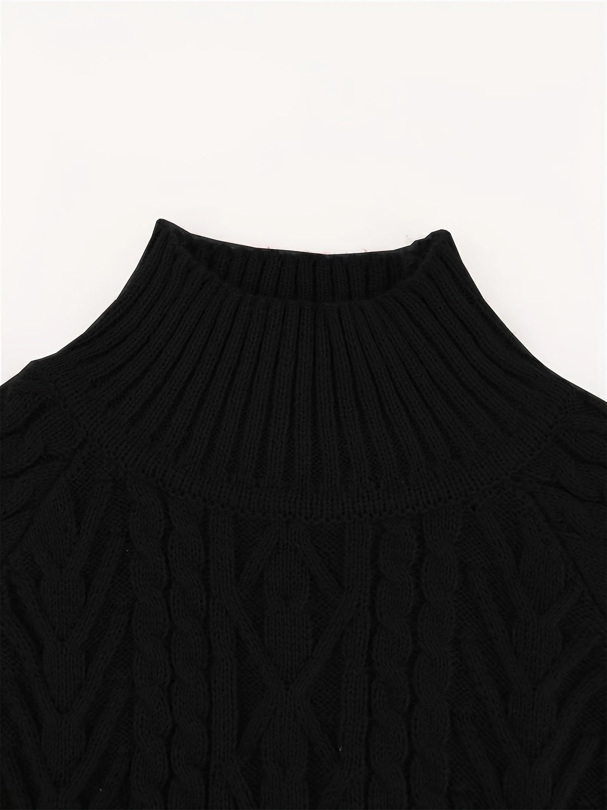 Women's Relaxed Cable-Texture Half-Collar Jumper