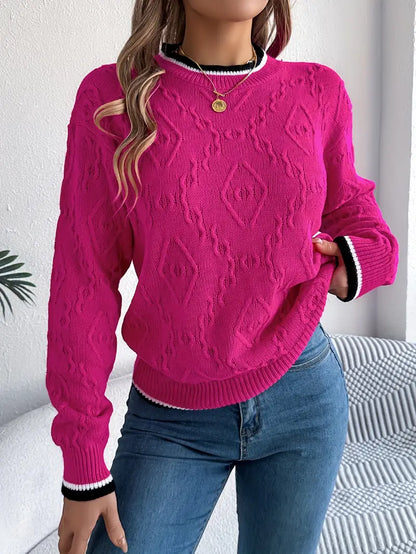 Women's Striped Knit Jumper for Smart Casual