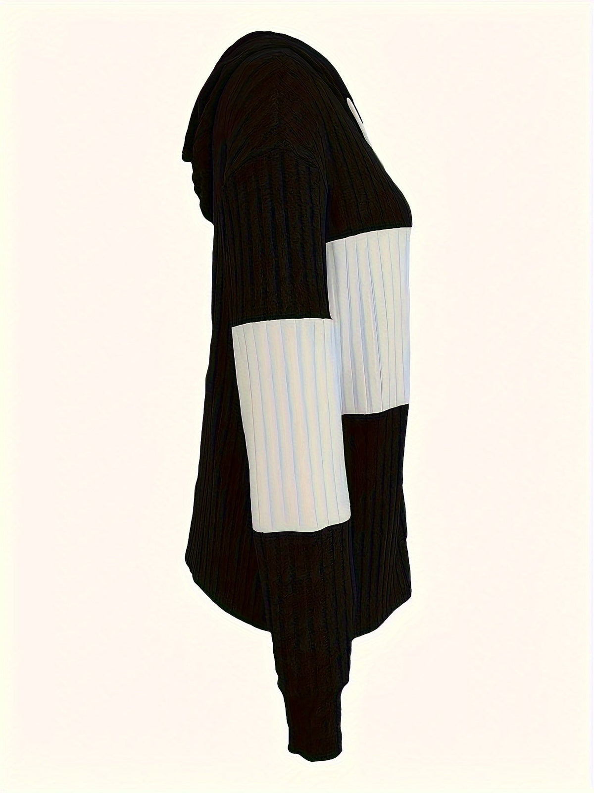 Women's Ribbed Colour-Block Zip-Up Hoodie