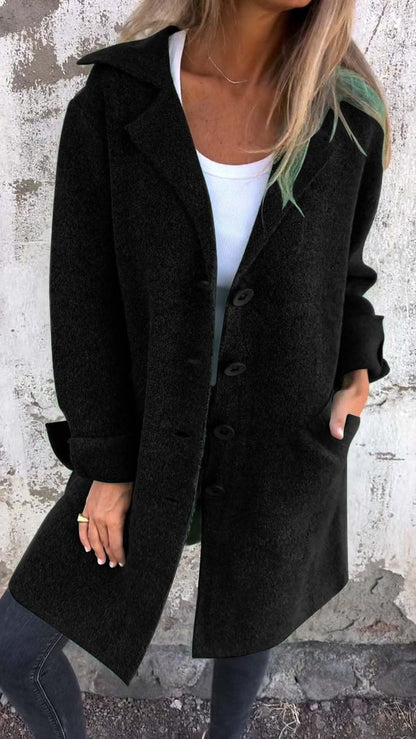 Women's Elegant Blazer with Deep Functional Pockets