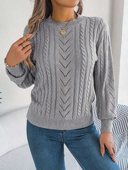 Women's Cable-Knit Textured Relaxed Sweater