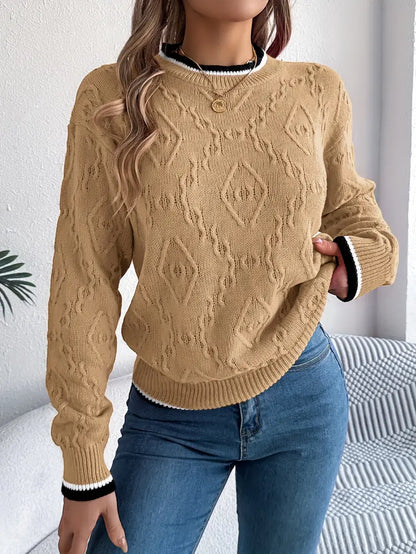 Women's Striped Knit Jumper for Smart Casual