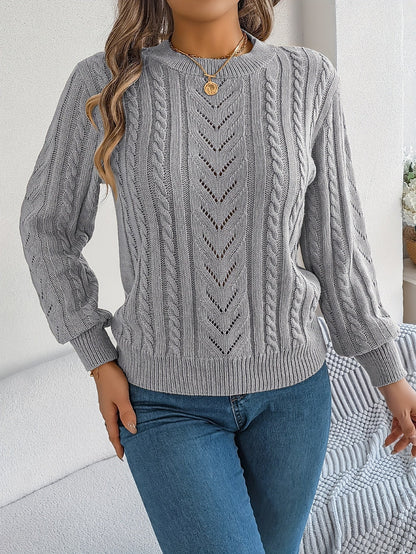 Women's Cable-Knit Textured Relaxed Sweater