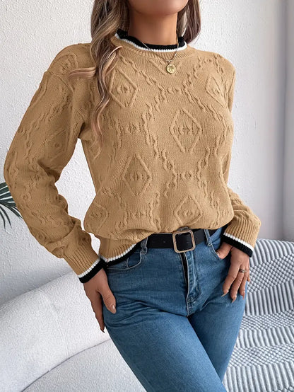 Women's Striped Knit Jumper for Smart Casual