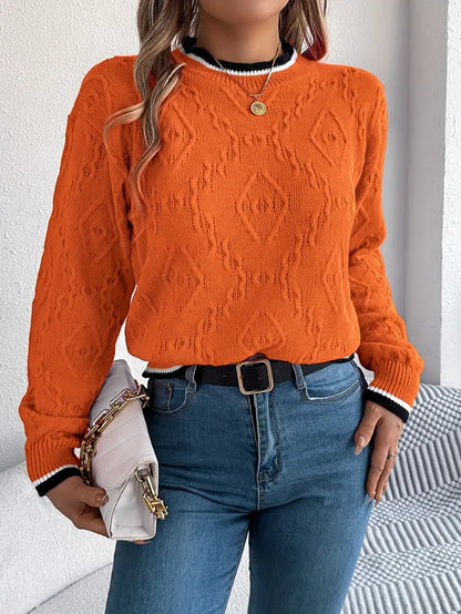 Women's Striped Knit Jumper for Smart Casual
