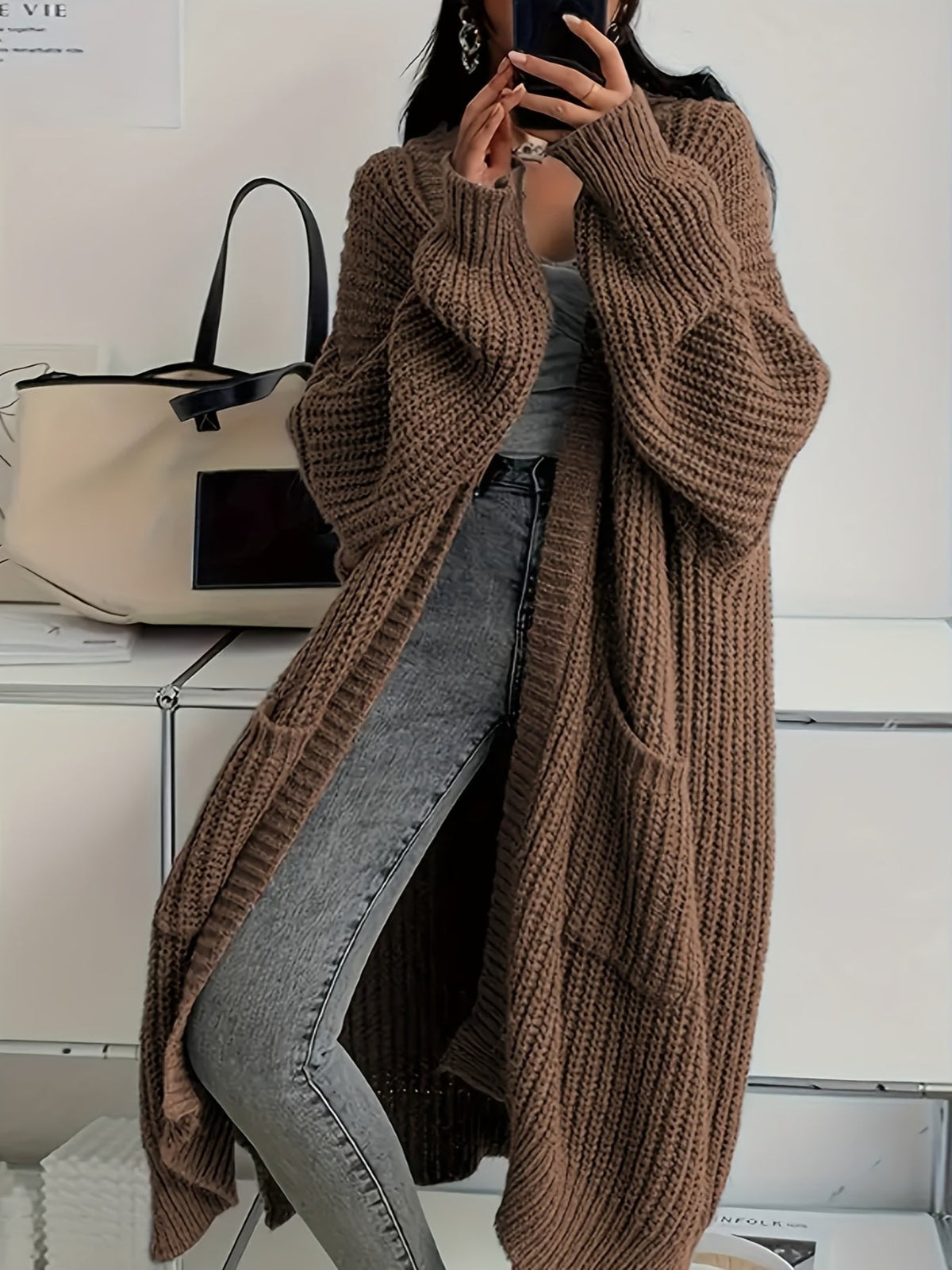 Women's Relaxed Cardigan with Buttons for Office