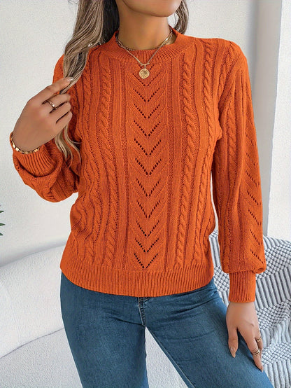Women's Cable-Knit Textured Relaxed Sweater