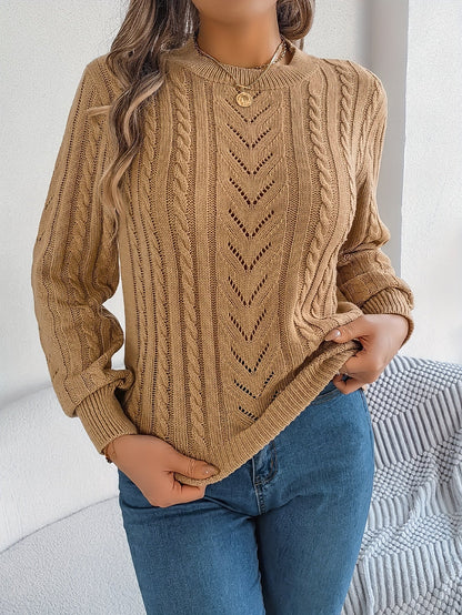 Women's Cable-Knit Textured Relaxed Sweater