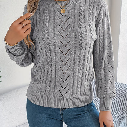Women's Cable-Knit Textured Relaxed Sweater