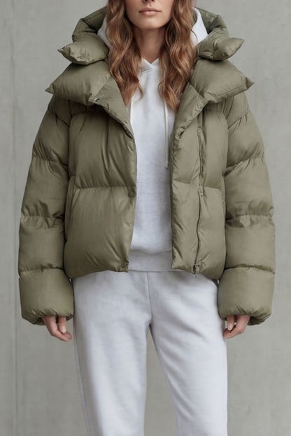 Women's Cropped Puffer Jacket for Daily Wear