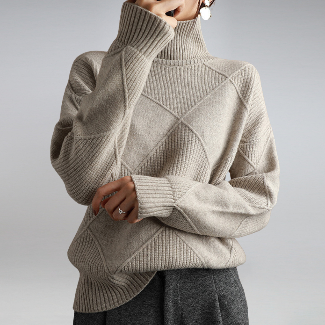 Women's Oversized Turtleneck Sweater for Winter