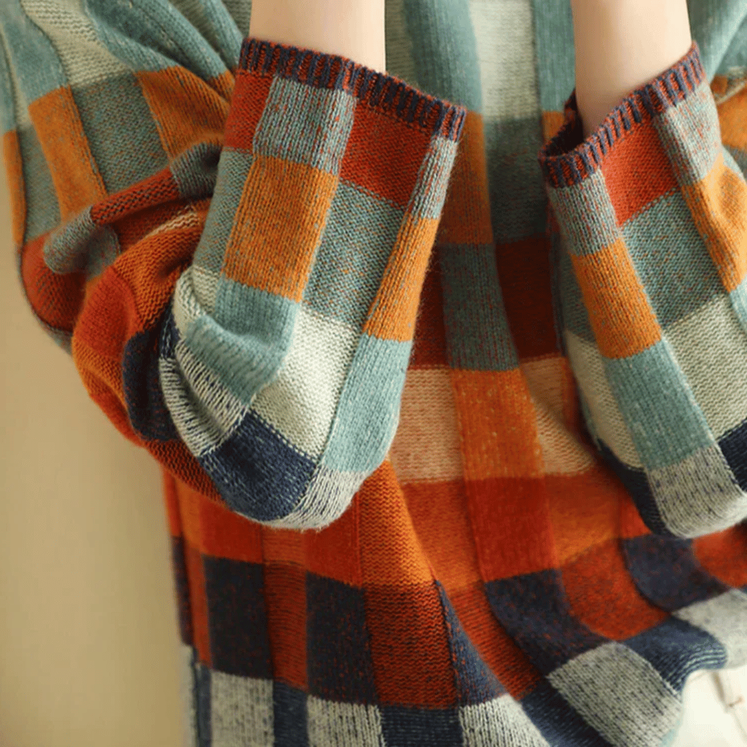 Women's Patchwork Knit Turtleneck for Weekend Wear