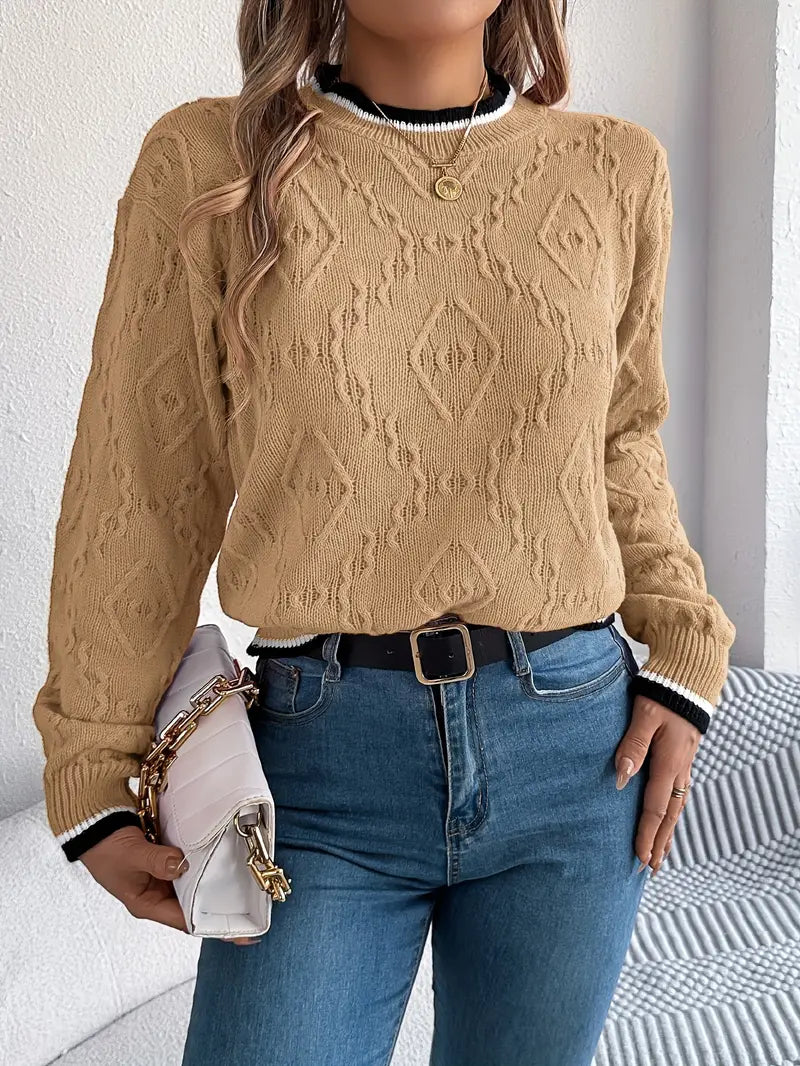 Women's Striped Knit Jumper for Smart Casual