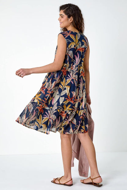 Women's Cotton Floral Dress for Summer Holiday