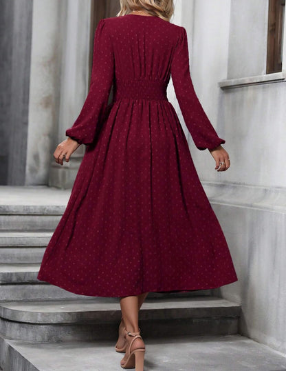 Women's Midi Dress with High Waist for Weddings