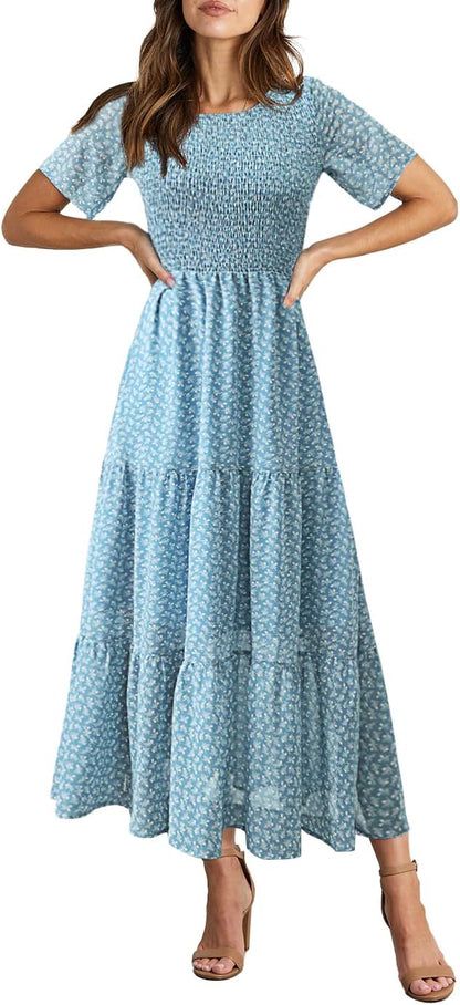 Women's Floral Maxi Dress for Summer Weddings