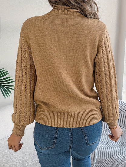 Women's Cable-Knit Textured Relaxed Sweater