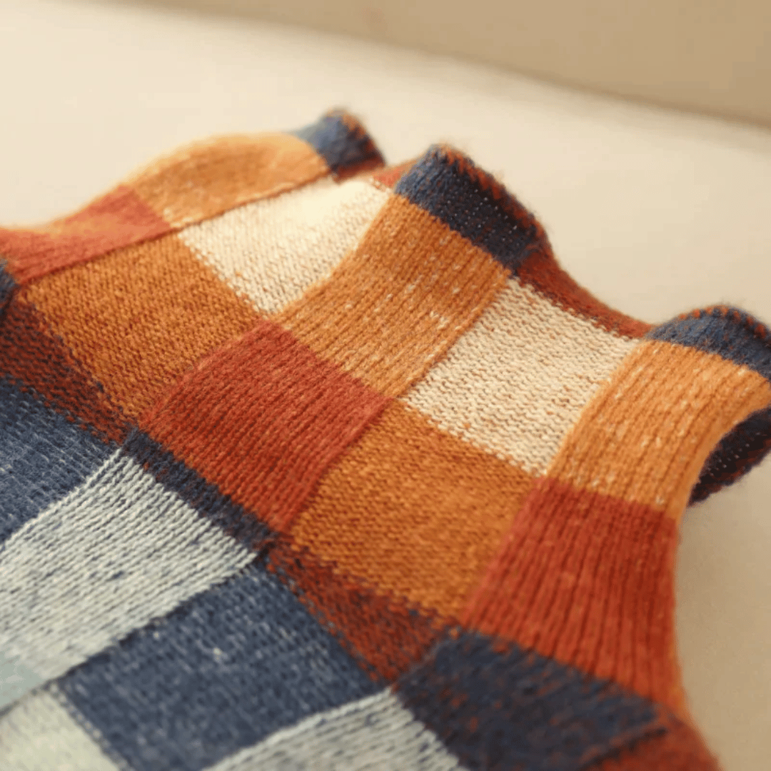 Women's Patchwork Knit Turtleneck for Weekend Wear