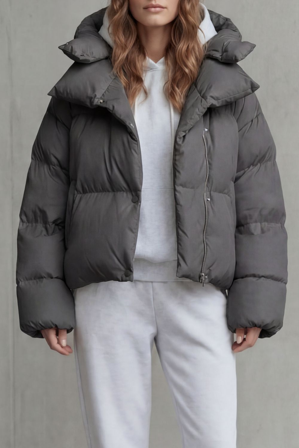 Women's Cropped Puffer Jacket for Daily Wear