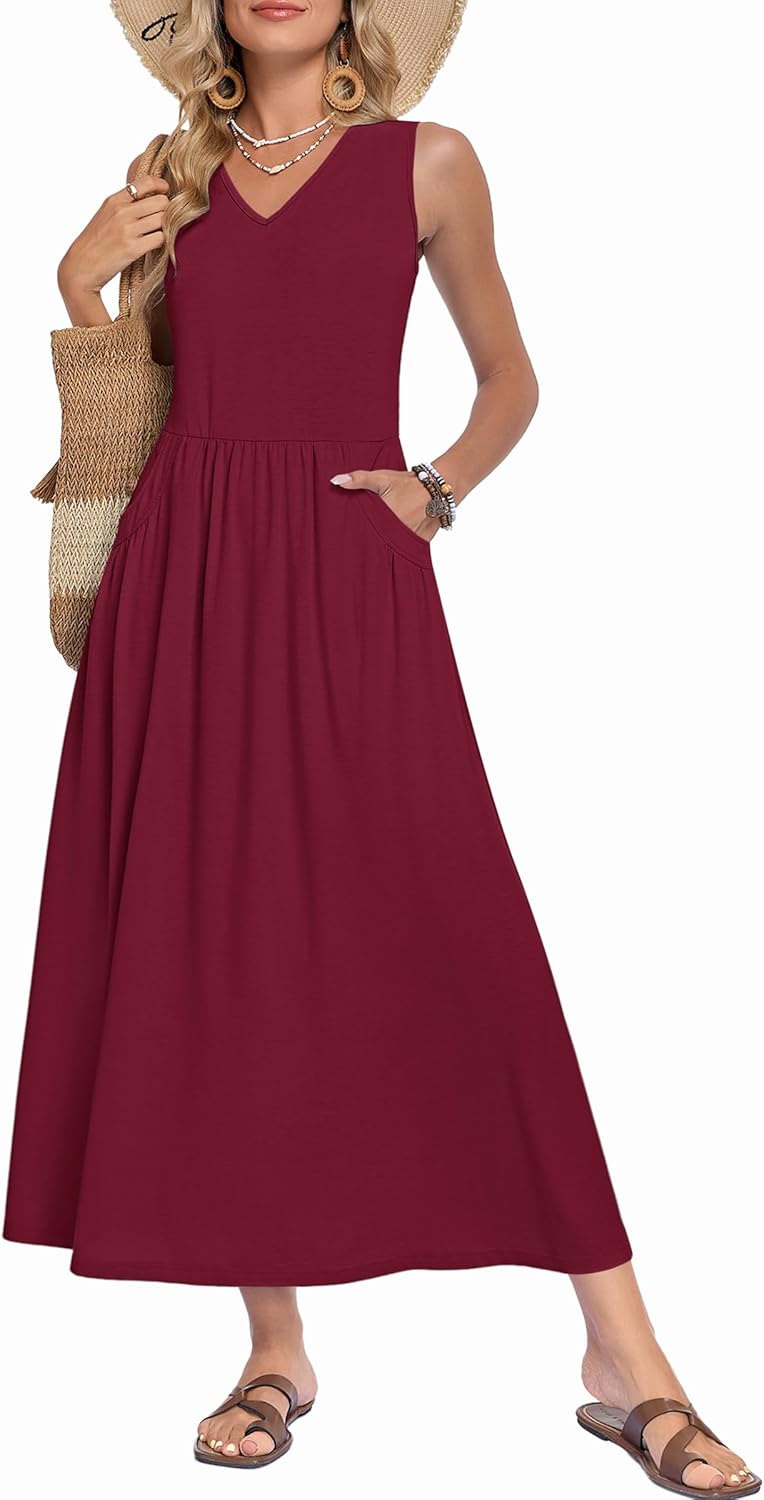 Women's Flowing A-Line Maxi Dress for Beach Days